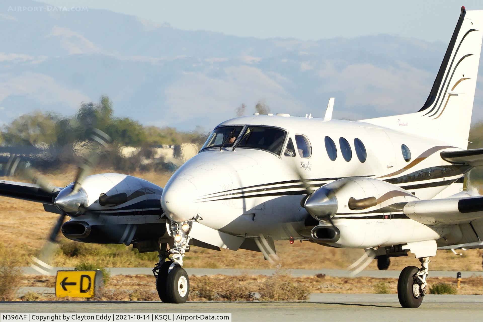N396AF, 1998 Raytheon C90A King Air C/N LJ-1540, San Carlos airport California 2021.