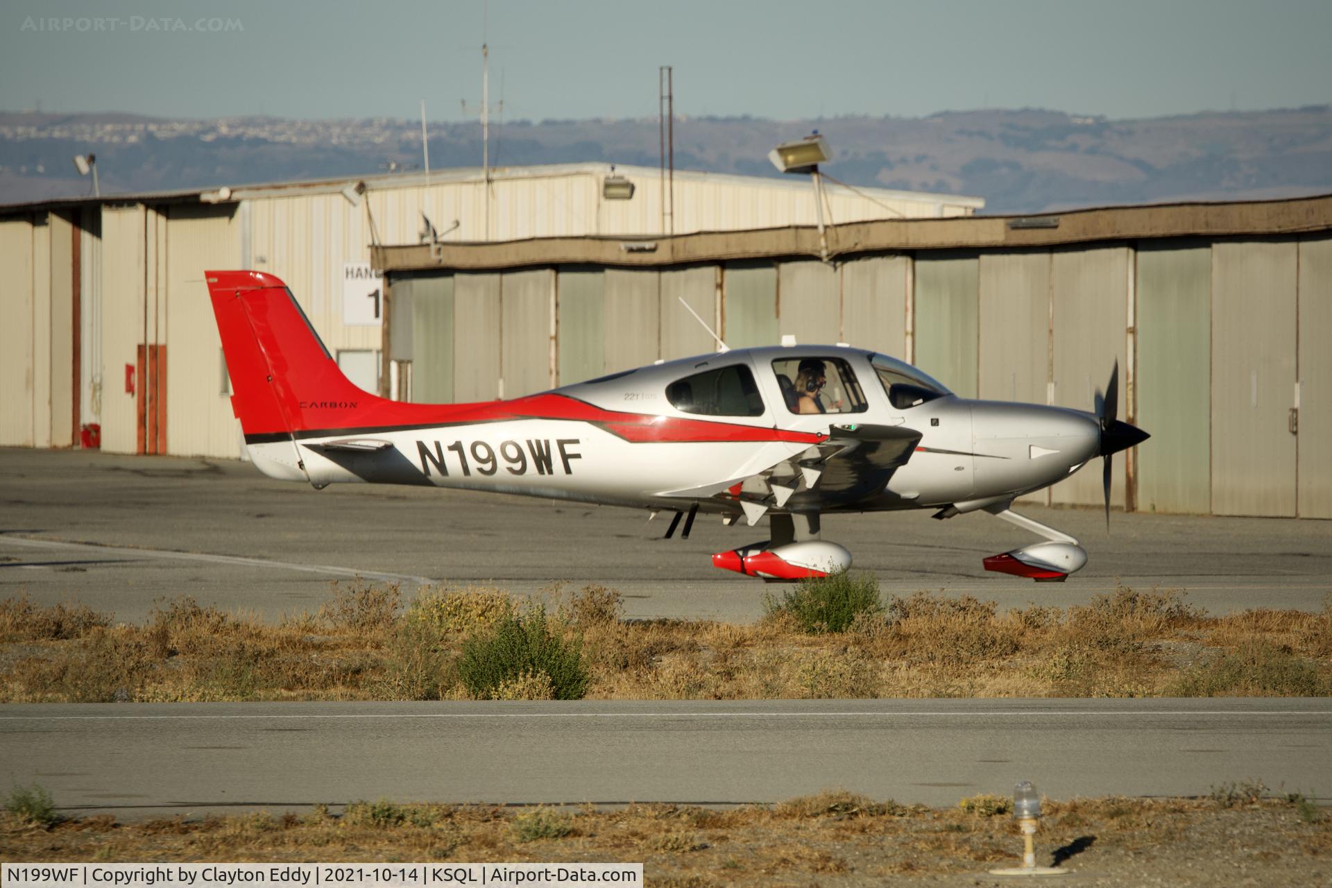 N199WF, 2014 Cirrus SR22T C/N 0720, San Carlos airport California 2021.