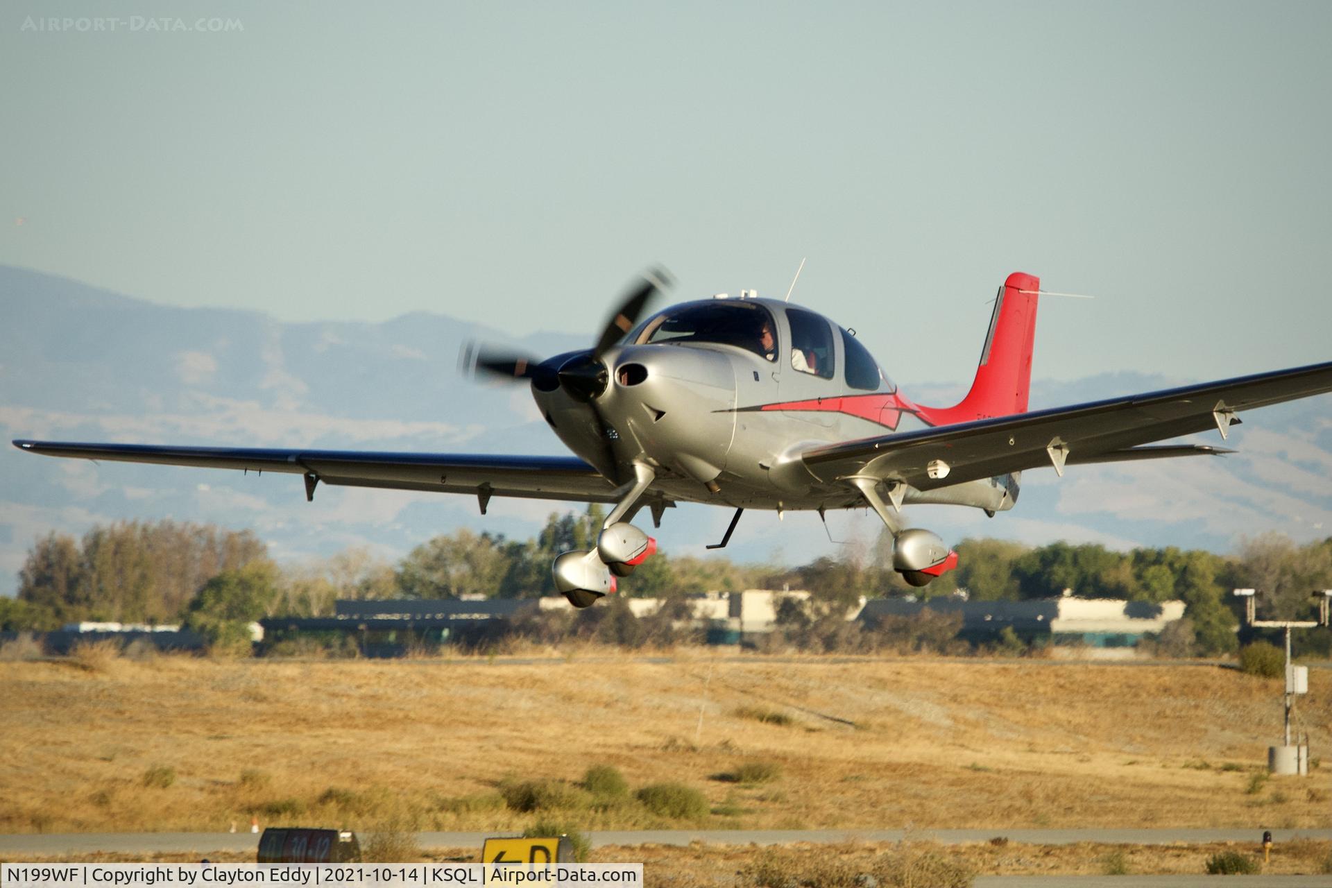N199WF, 2014 Cirrus SR22T C/N 0720, San Carlos airport California 2021.