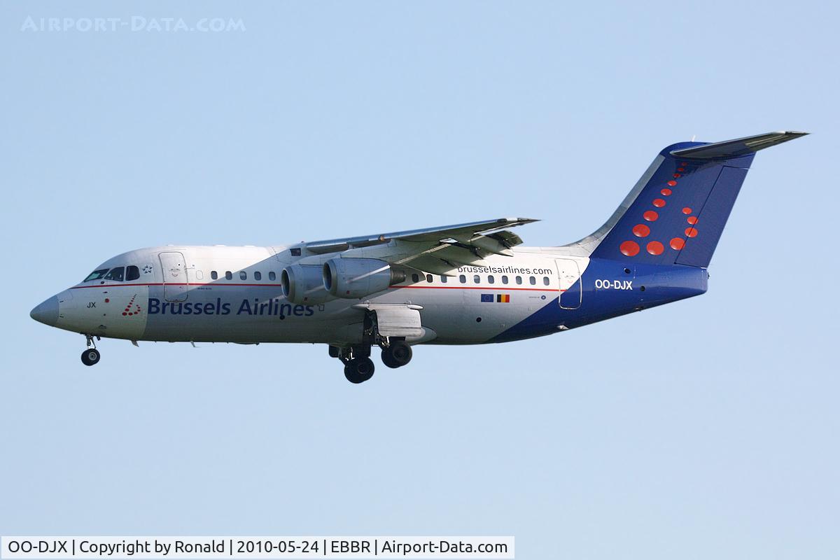 OO-DJX, 1996 British Aerospace Avro 146-RJ85 C/N E.2297, at bru