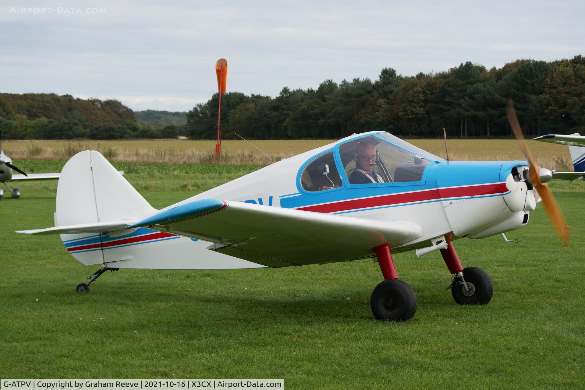 G-ATPV, 1959 Gardan Minicab (JB01 Standard) C/N JB-01, Just landed at Northrepps.