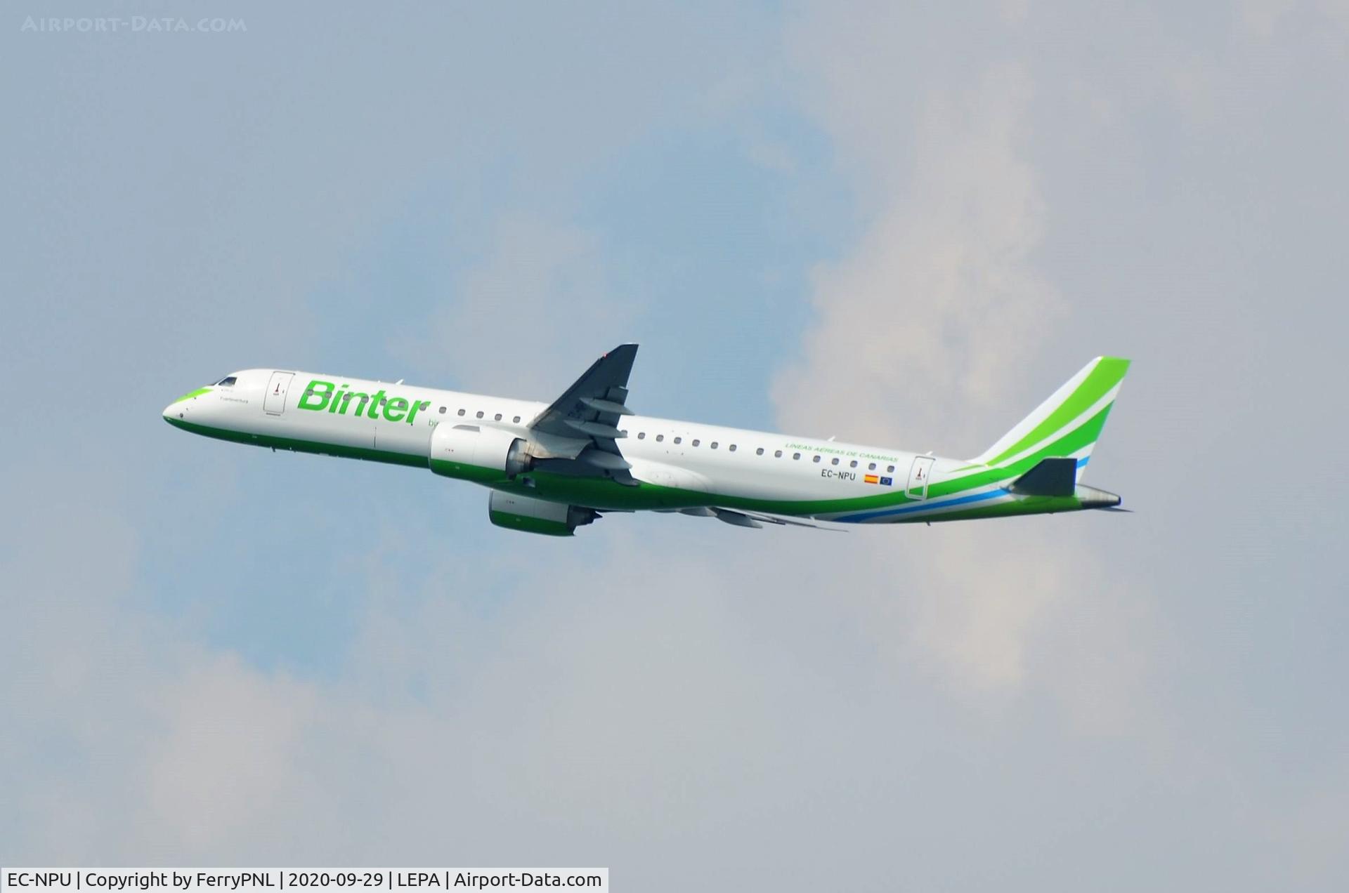 EC-NPU, 2021 Embraer ERJ-195-E2 (ERJ-190-400 STD) C/N 19020056, Binter ERJ295 departing over the beach