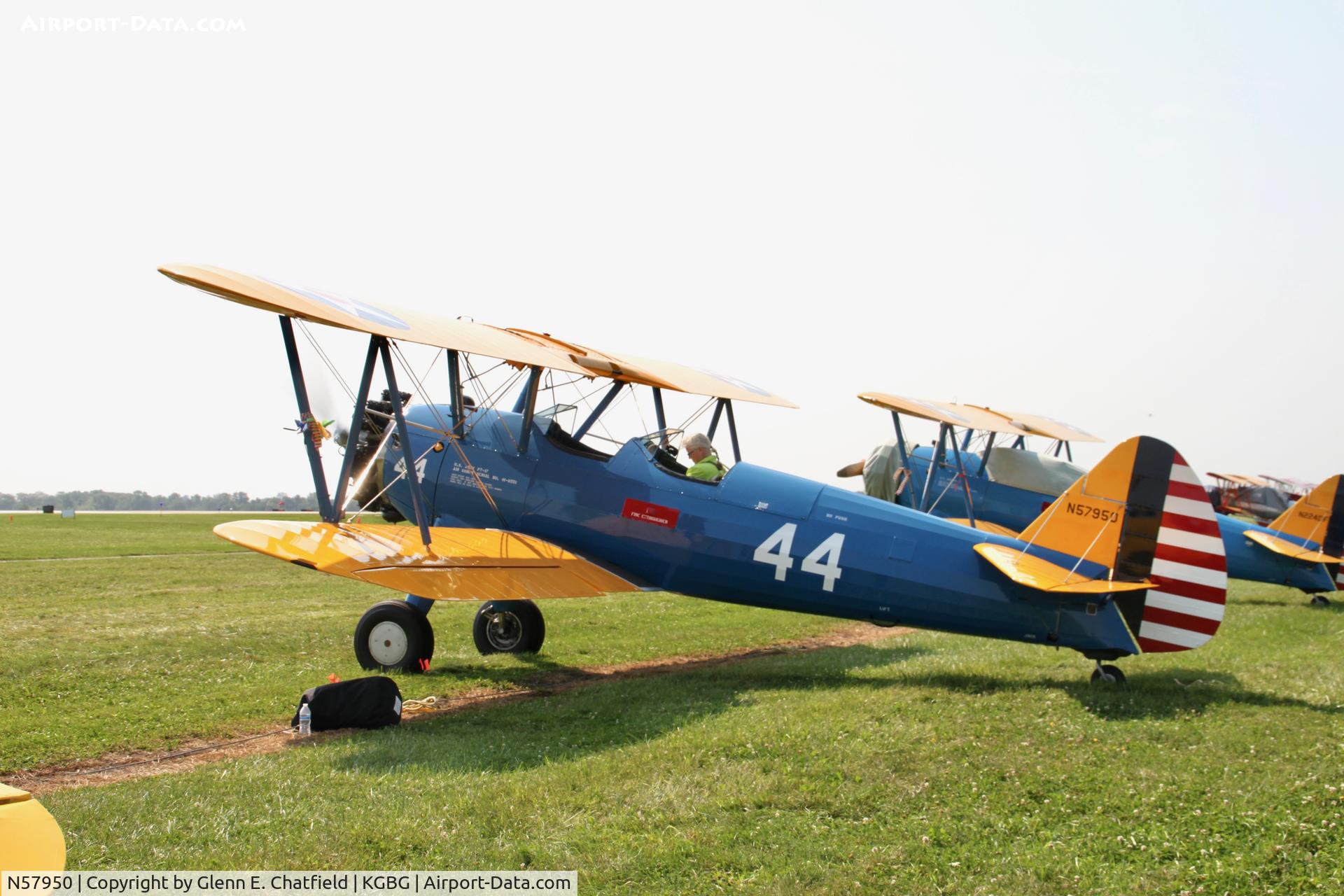 N57950, Boeing A75N1(PT17) C/N 75-2110, At the Stearman Fly-in