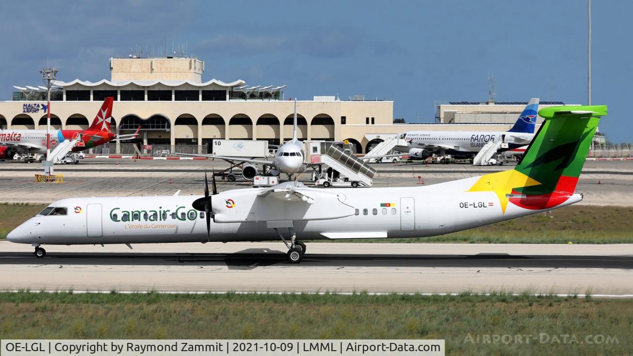 OE-LGL, 2010 De Havilland Canada DHC-8-402Q Dash 8 C/N 4310, De Havilland DHC-8 OE-LGL Camair Co passed through Malta during it's delivery flight.