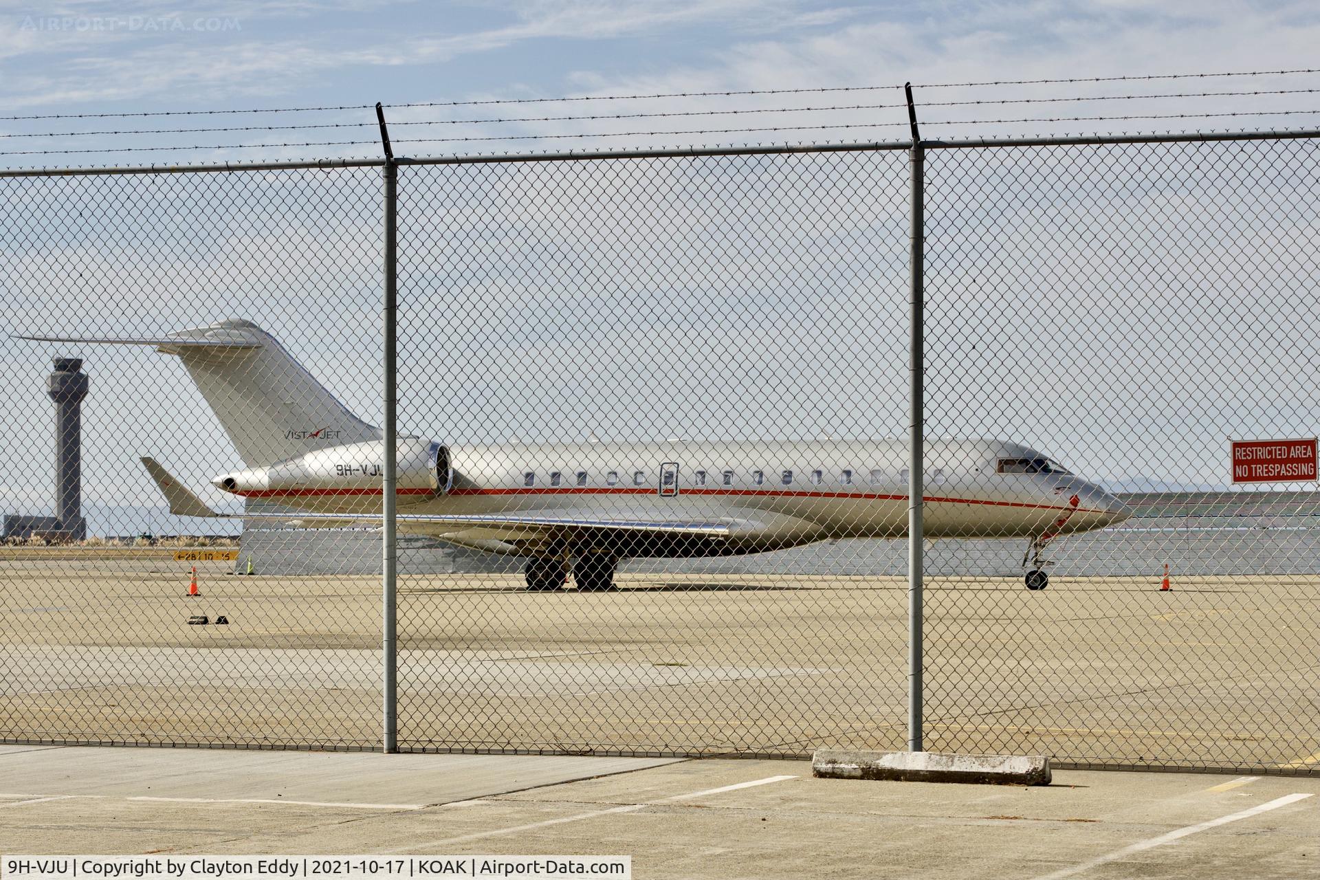 9H-VJU, 2015 Bombardier BD-700-1A10 Global 6000 C/N 9724, North Field Oakland airport California 2021.