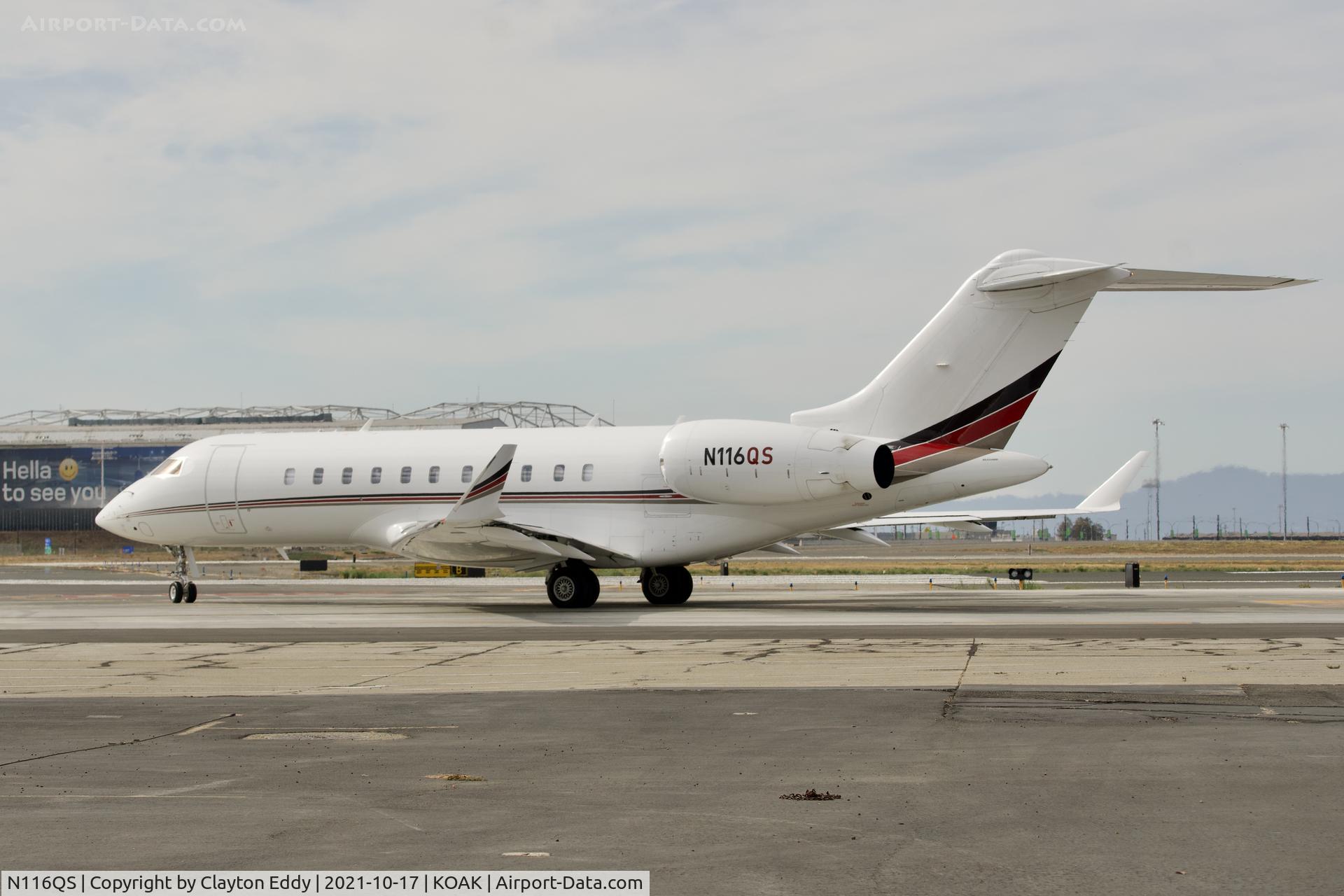 N116QS, 2017 Bombardier BD-700-1A11 Global 5000 C/N 9768, North Field Oakland airport 2021.