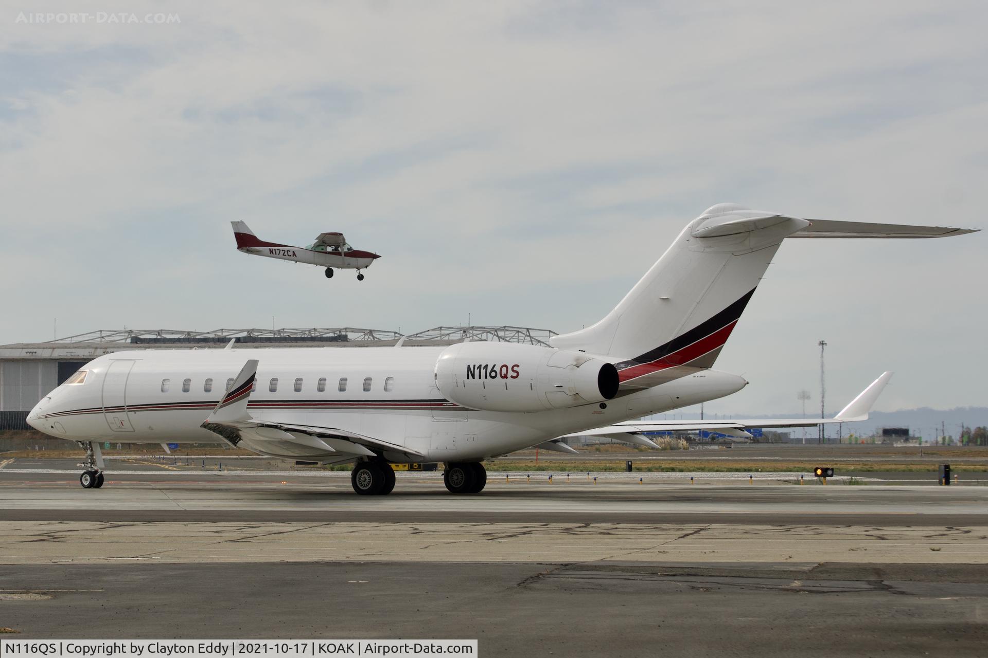 N116QS, 2017 Bombardier BD-700-1A11 Global 5000 C/N 9768, North Field Oakland airport 2021.