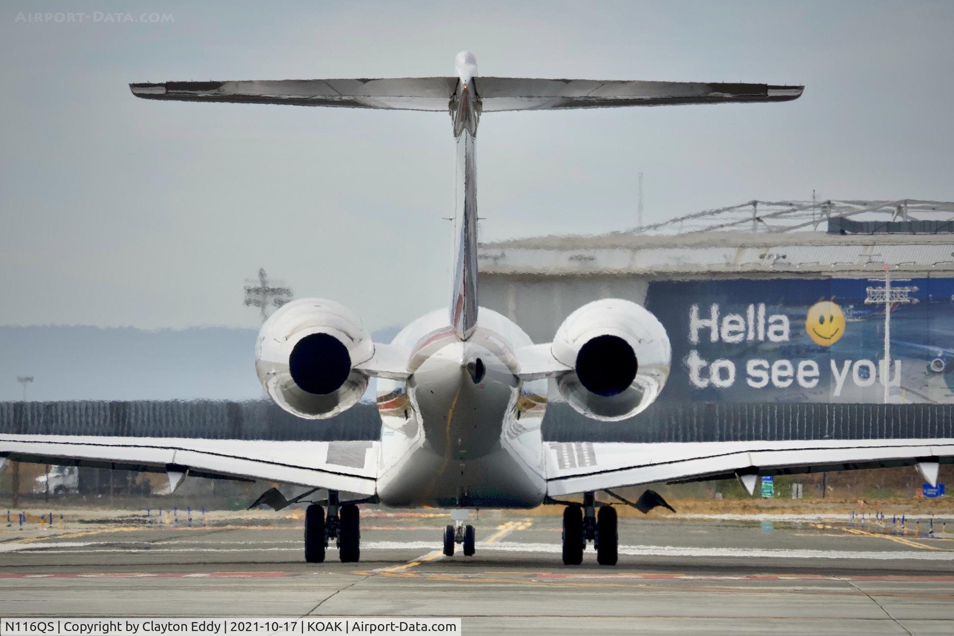 N116QS, 2017 Bombardier BD-700-1A11 Global 5000 C/N 9768, North Field Oakland airport 2021.