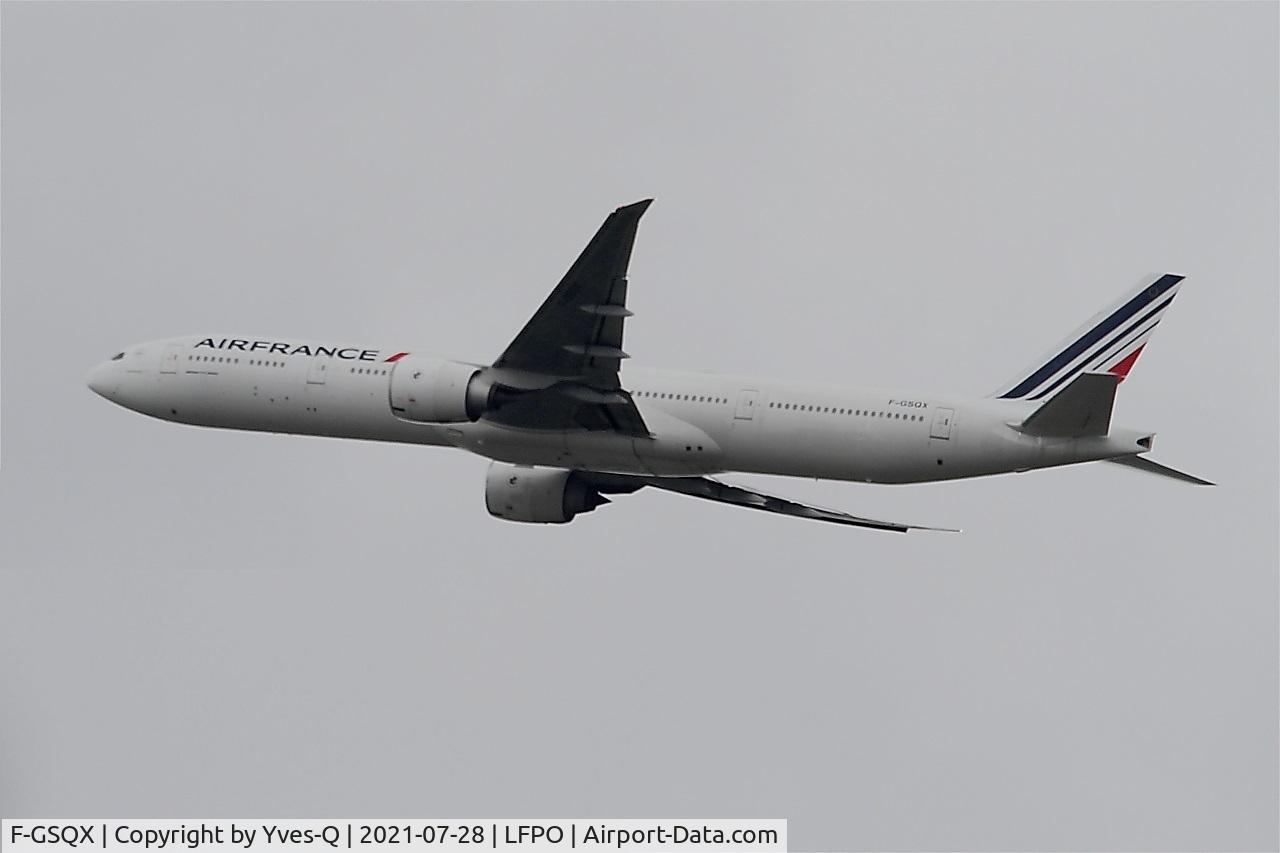 F-GSQX, 2007 Boeing 777-328/ER C/N 32963, Boeing 777-328ER, Climbing from rwy 24, Paris Orly airport (LFPO-ORY)