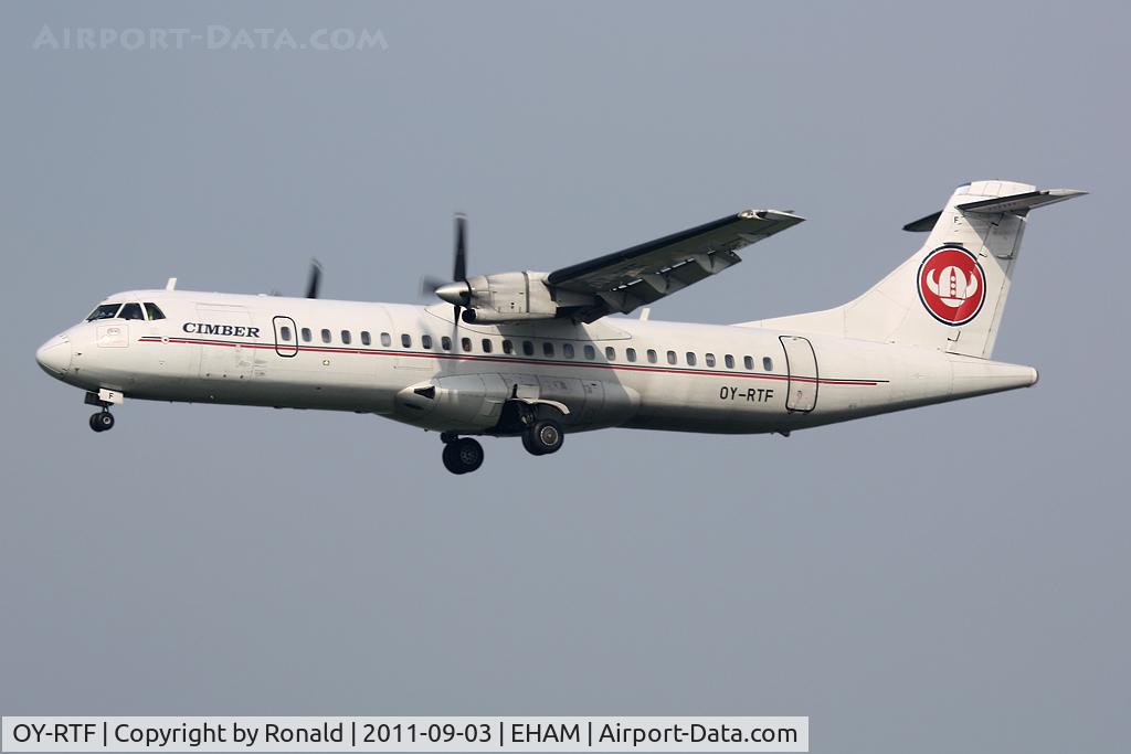 OY-RTF, 1997 ATR 72-202 C/N 496, at spl