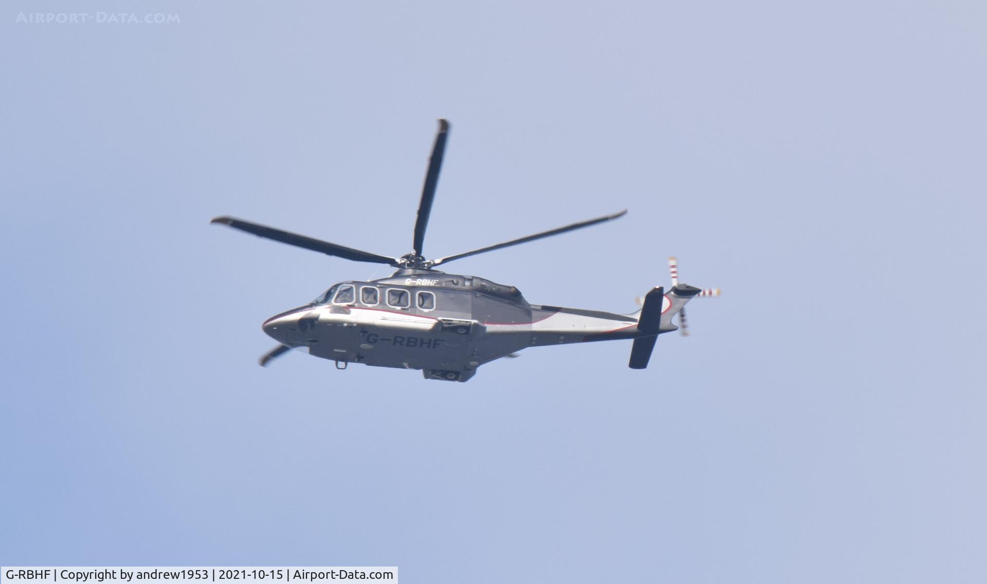 G-RBHF, 2018 Leonardo AW-139 C/N 31750, G-RBHF over the Bristol Channel.