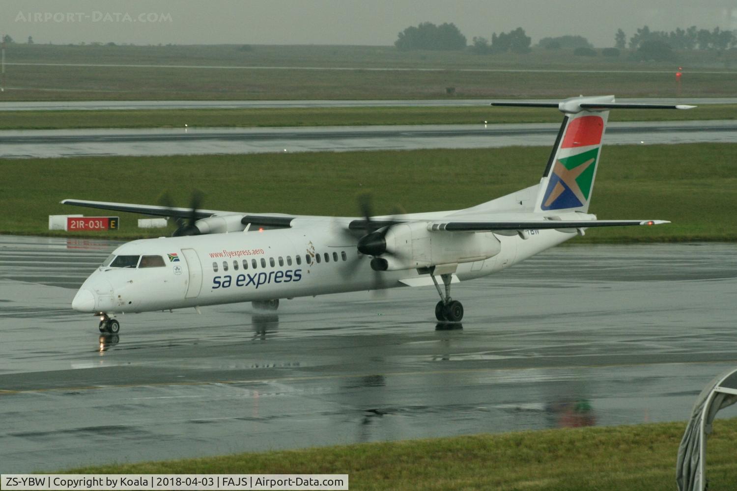 ZS-YBW, 2011 De Havilland Canada DHC-8-402Q Dash 8 C/N 4350, Taxing for departure