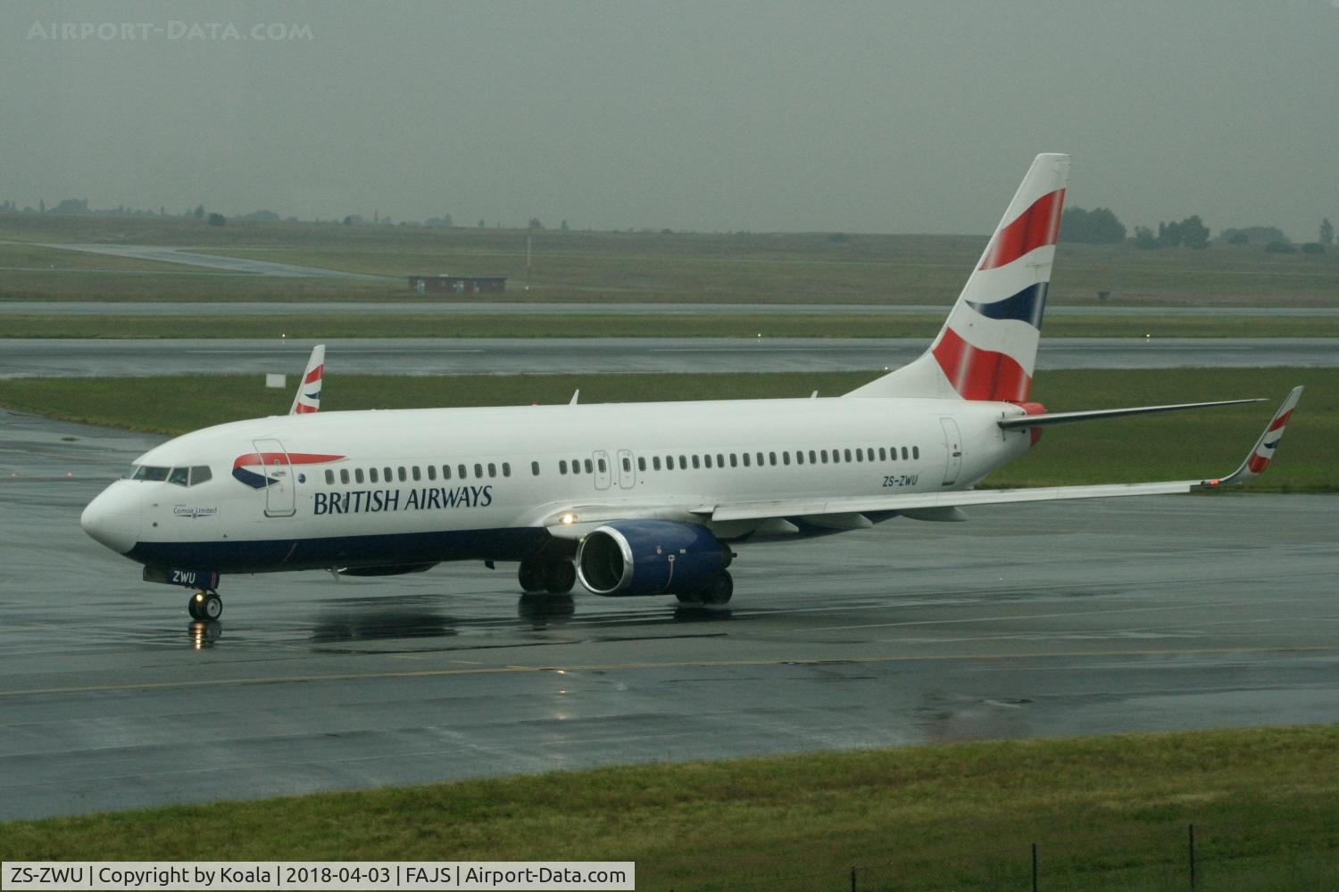 ZS-ZWU, 2003 Boeing 737-8BK (W) C/N 33013, Taxing