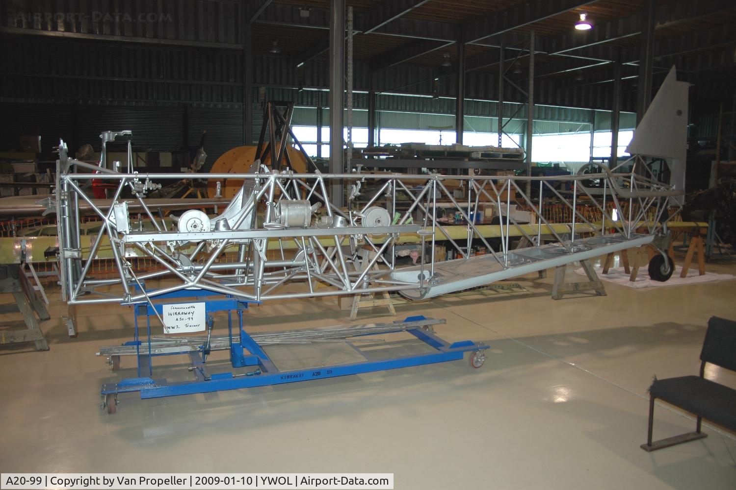 A20-99, Commonwealth CA-3 Wirraway Mk.II C/N 97, CA-3 Wirraway under restoration in the HARS hangar at Albion Park/Wollongong airport, NSW, Australia, 2009