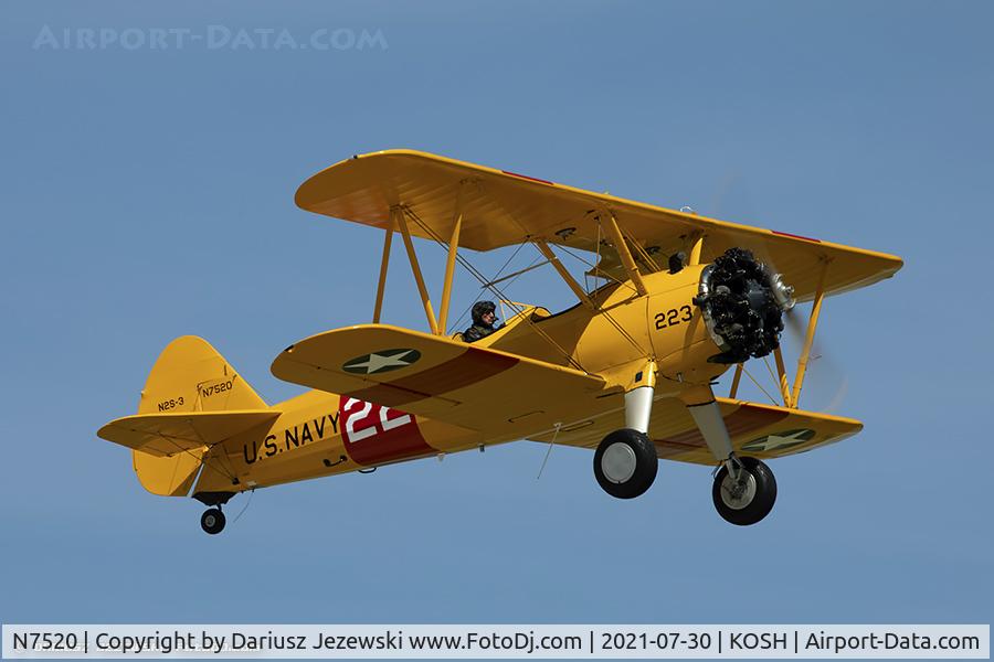 N7520, 1943 Boeing B75N1 C/N 75-7124, Boeing B75N1 Stearman  C/N 75-7124, N7520