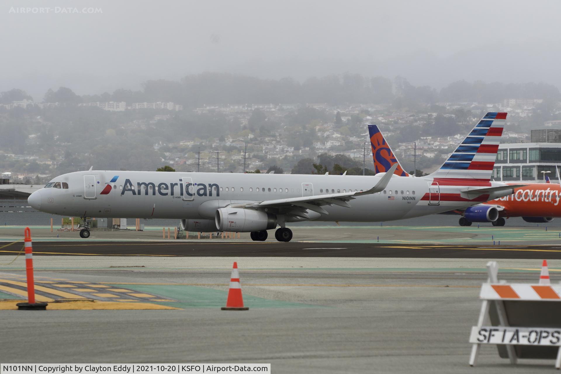 N101NN, 2013 Airbus A321-231 C/N 5834, Departing To the South SFO 2021.