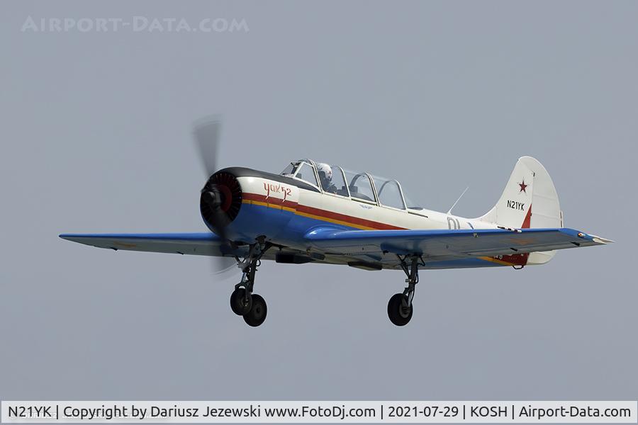 N21YK, 1992 Yakovlev Yak-52 C/N 9211609/01, Yakovlev Yak-52  C/N 9211609/01, N21YK