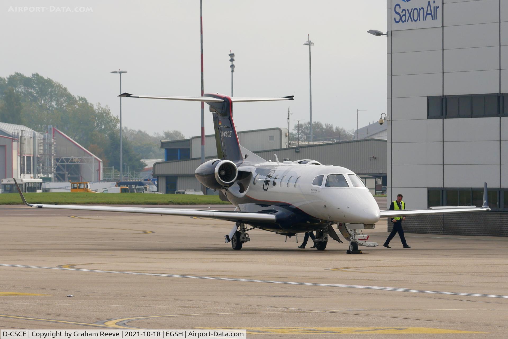 D-CSCE, 2017 Embraer EMB-550 Phenom 300 C/N 50500424, Parked at Norwich.