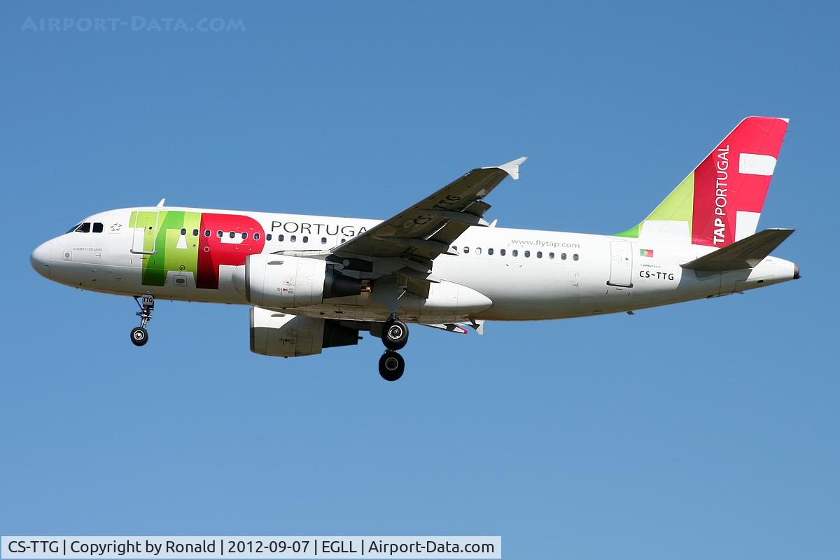 CS-TTG, 1998 Airbus A319-111 C/N 906, at lhr
