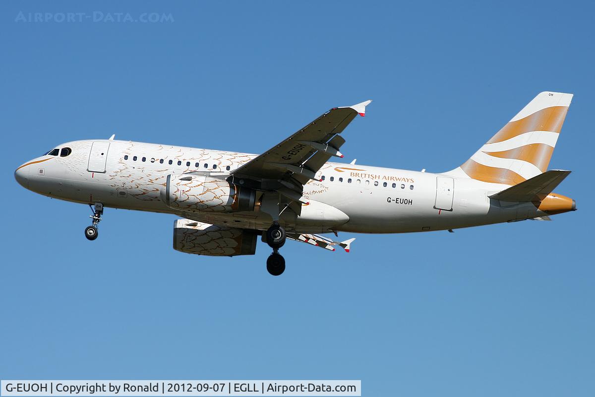 G-EUOH, 2001 Airbus A319-131 C/N 1604, at lhr