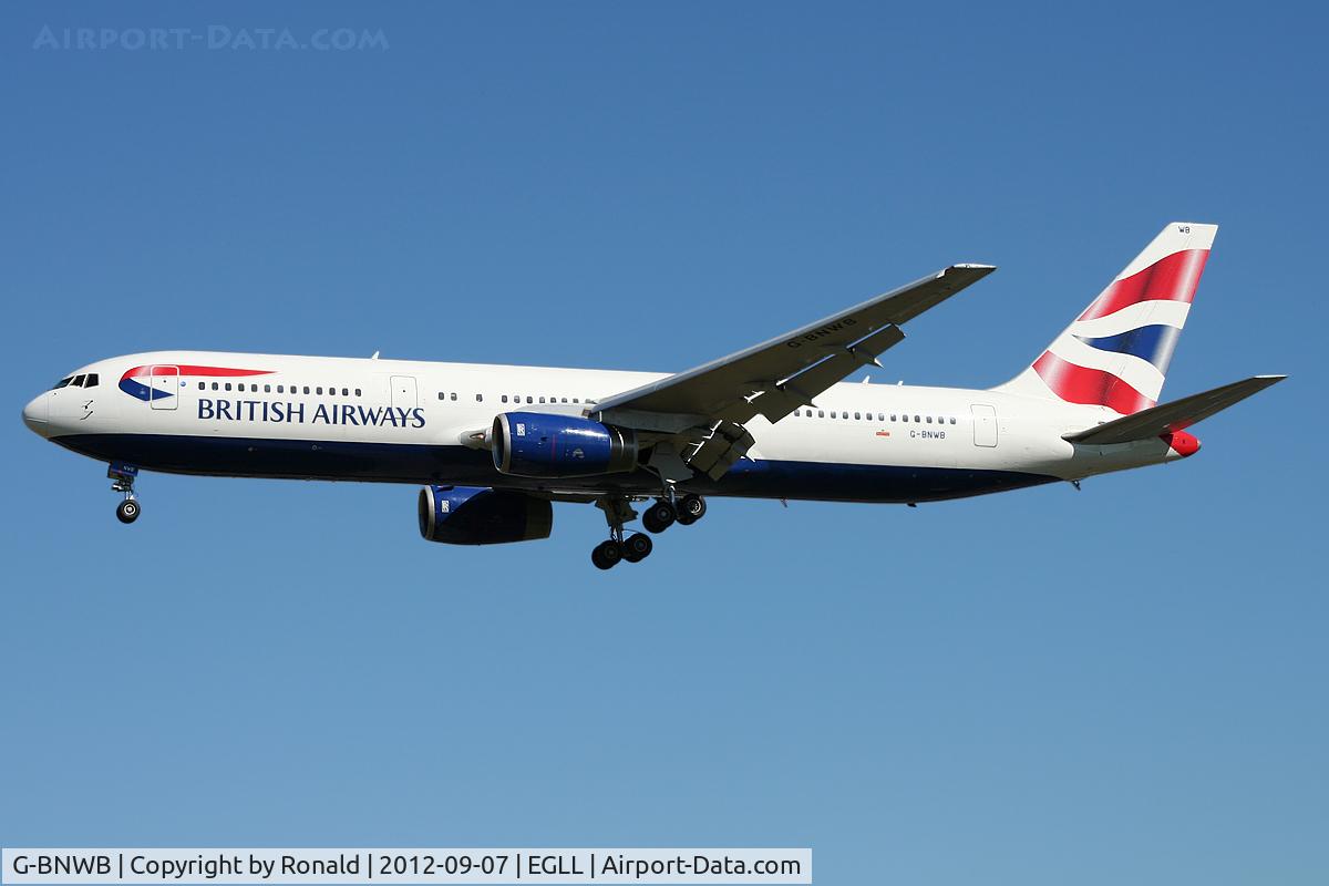 G-BNWB, 1989 Boeing 767-336 C/N 24334, at lhr