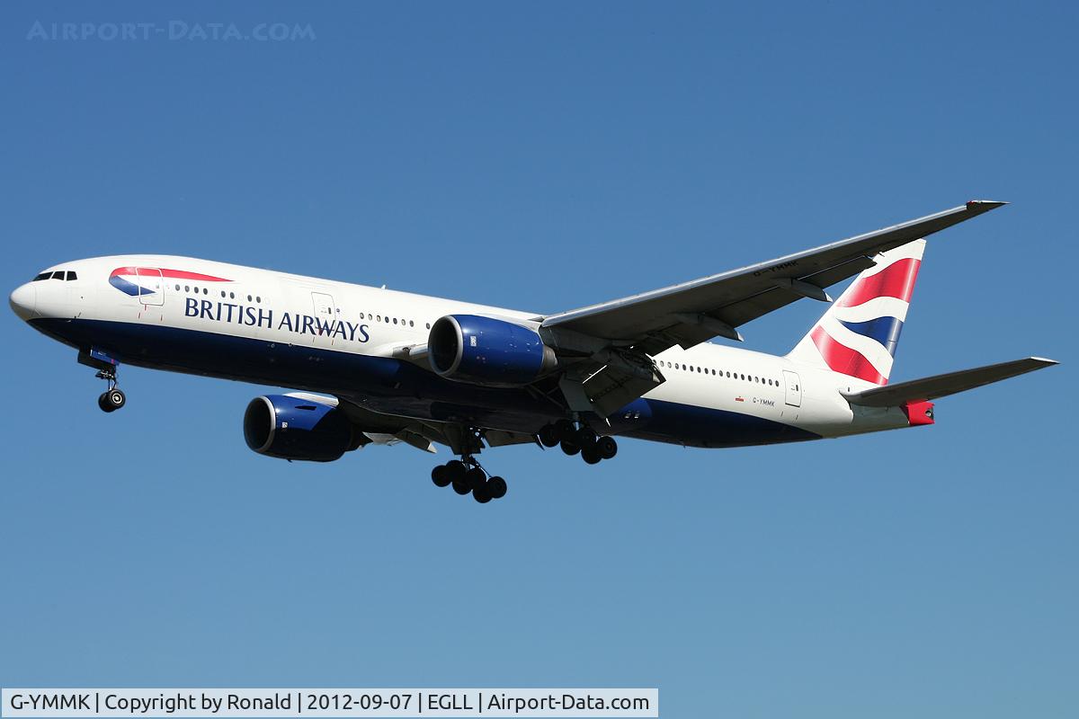 G-YMMK, 2000 Boeing 777-236 C/N 30312, at lhr