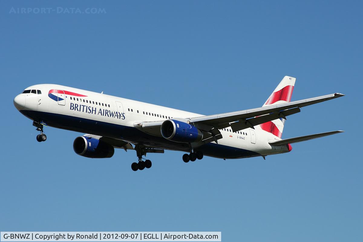 G-BNWZ, 1997 Boeing 767-336/ER C/N 25733, at lhr