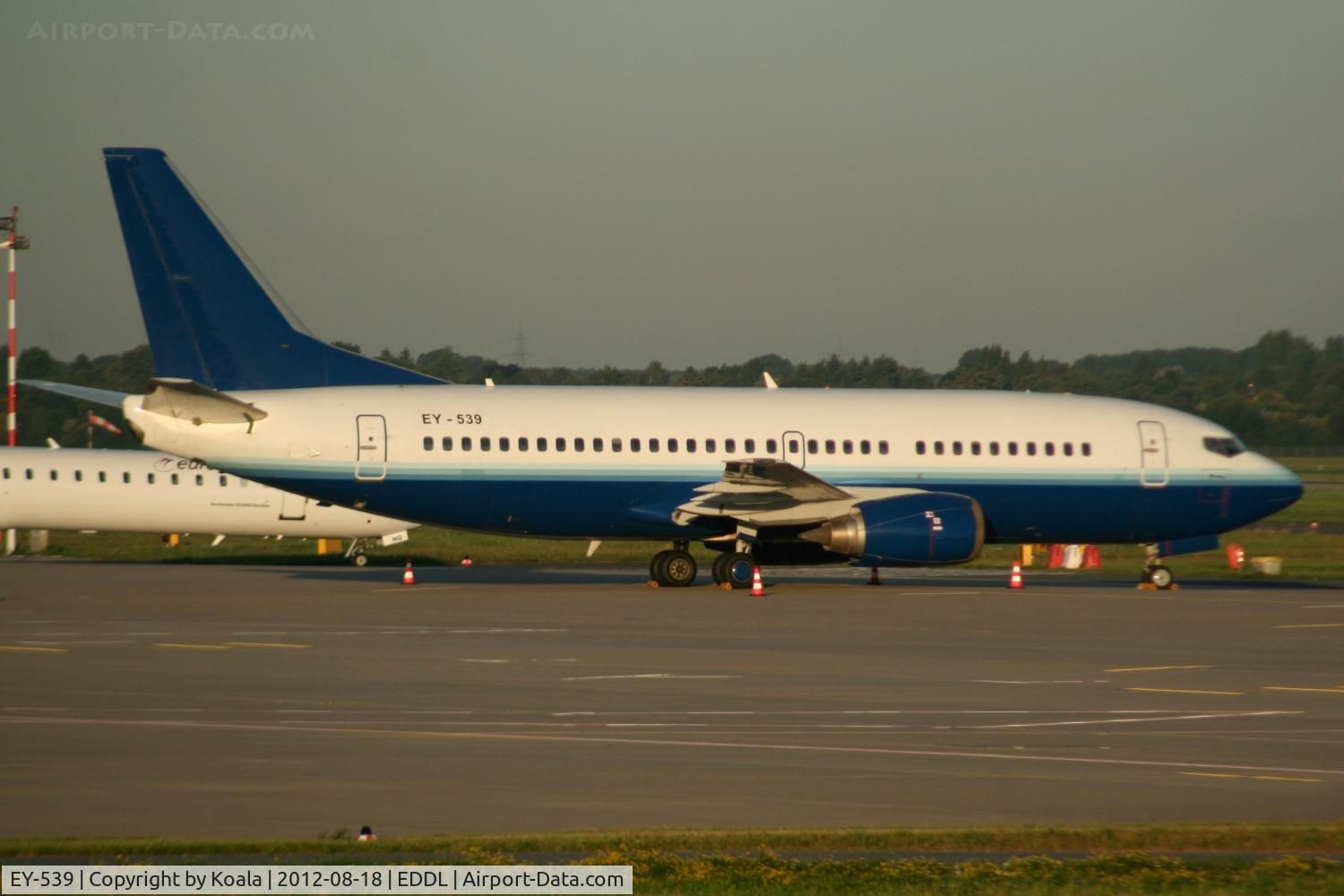 EY-539, 1987 Boeing 737-3B7 C/N 23700, Slightly blurred at the front. Sorry!