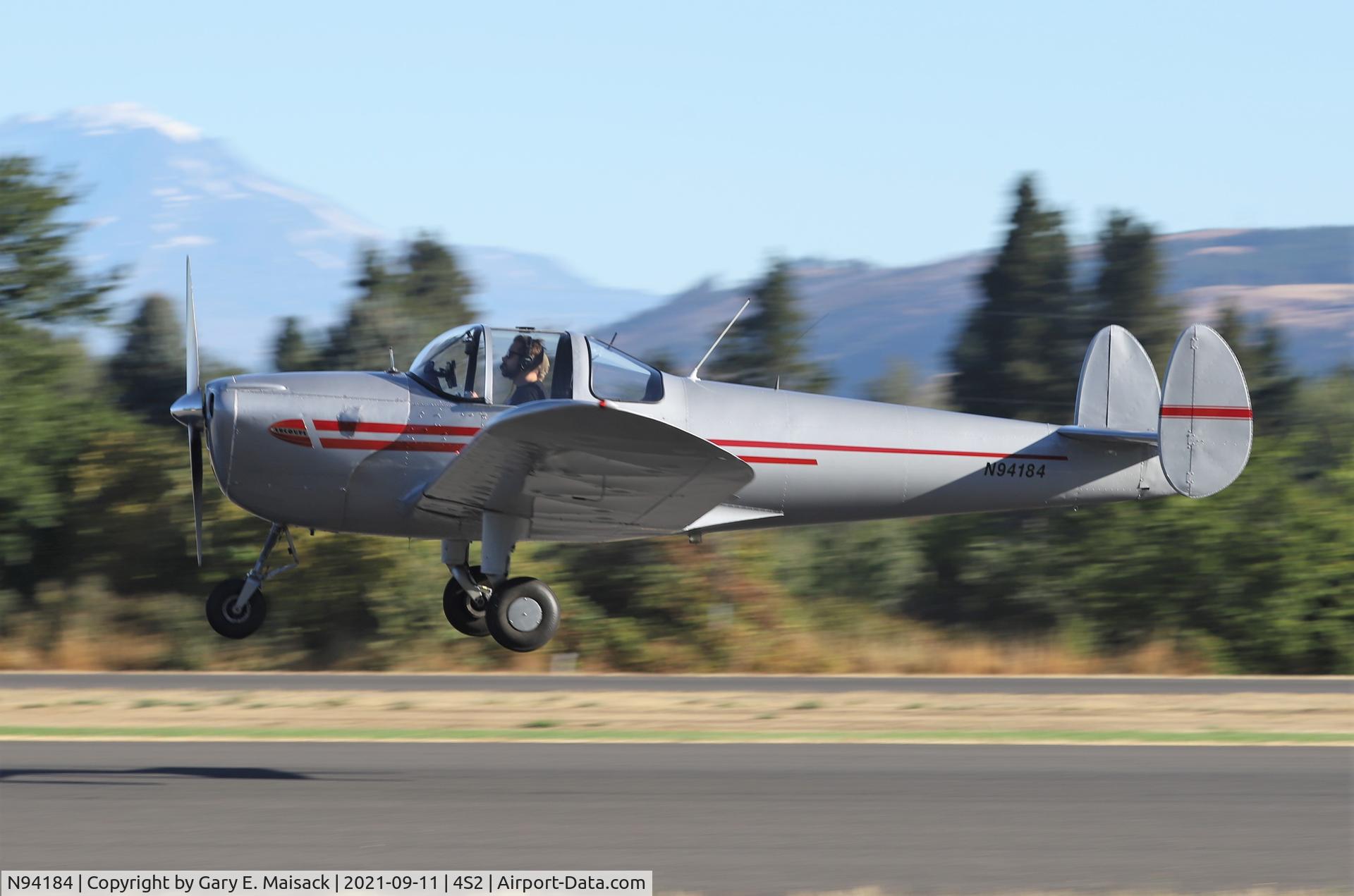 N94184, 1946 Erco 415C Ercoupe C/N 1507, WAAAM 2021 Fly-In, Jernstedt Field 4S2, Hood River, OR
