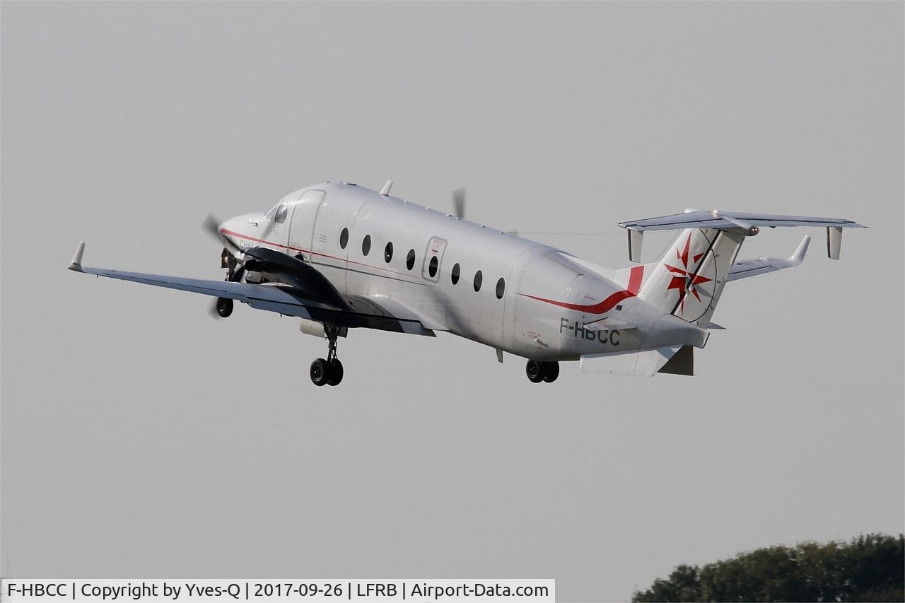 F-HBCC, 1999 Beech 1900D C/N UE-350, Beech 1900D, Take off rwy 25L, Brest-Bretagne airport (LFRB-BES)