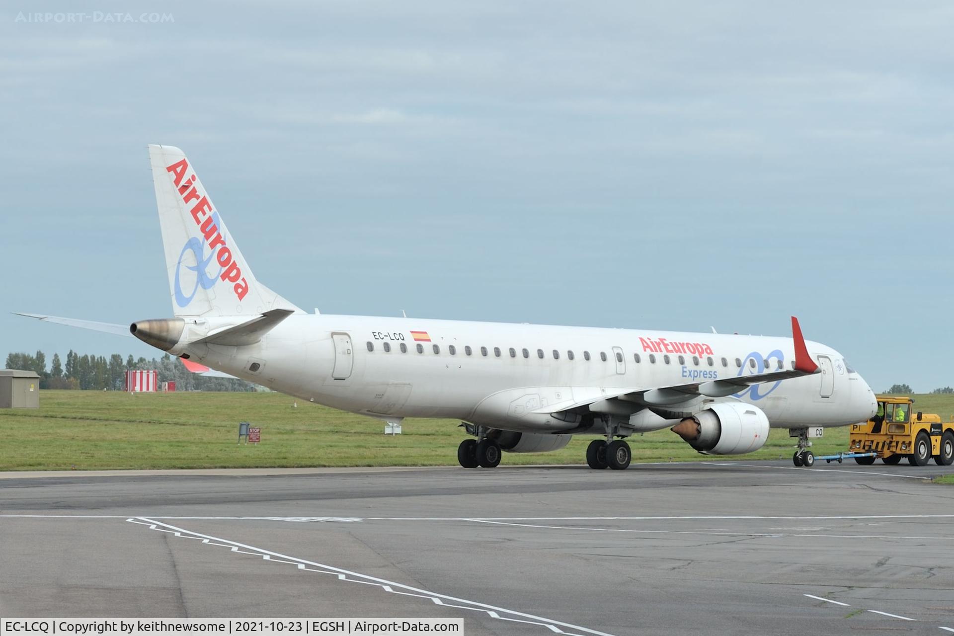 EC-LCQ, 2010 Embraer 195LR (ERJ-190-200LR) C/N 19000303, Arriving at Norwich for paintwork.
