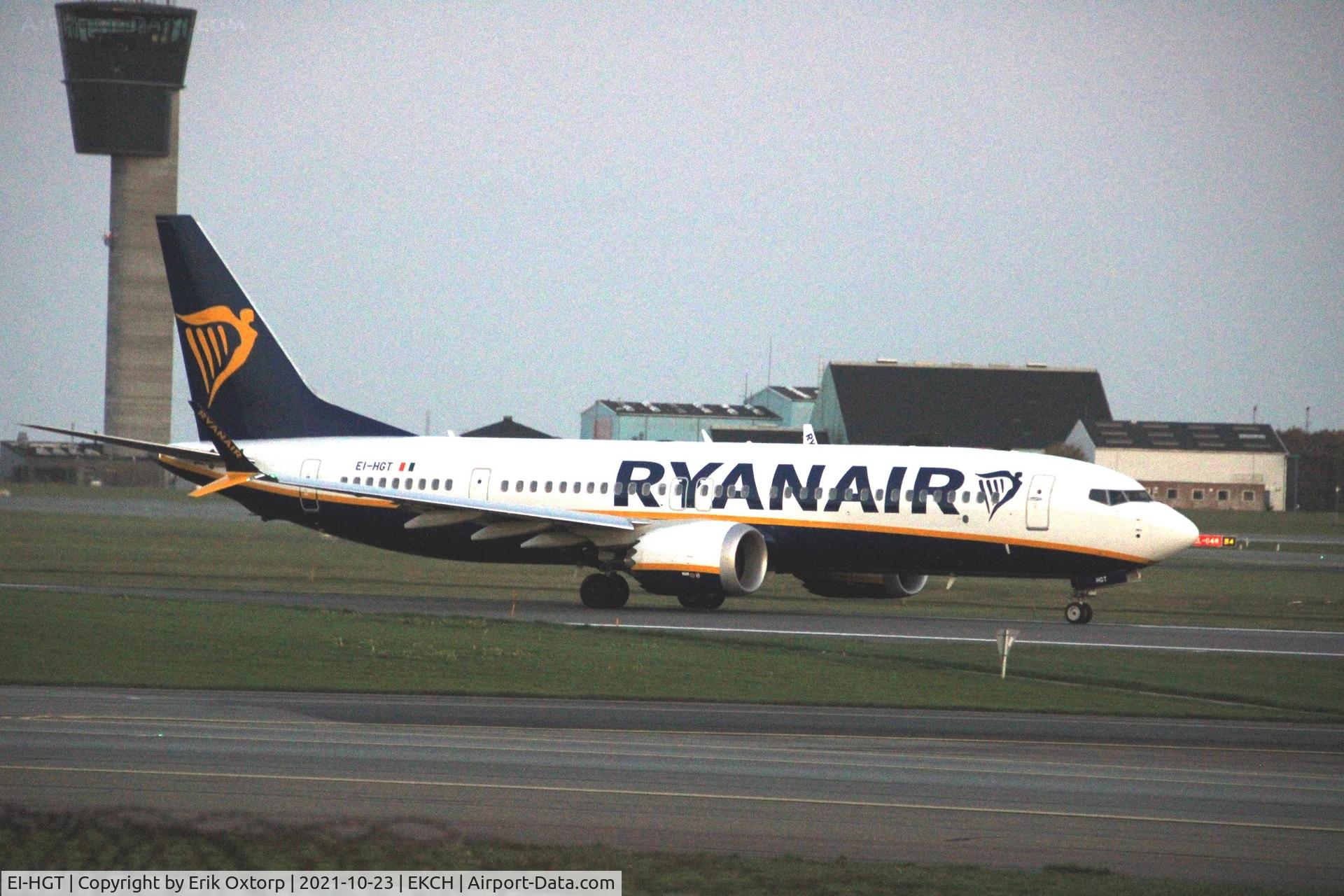 EI-HGT, 2021 Boeing 737-8-200 MAX C/N 65083, EI-HGT taking off rw 22R