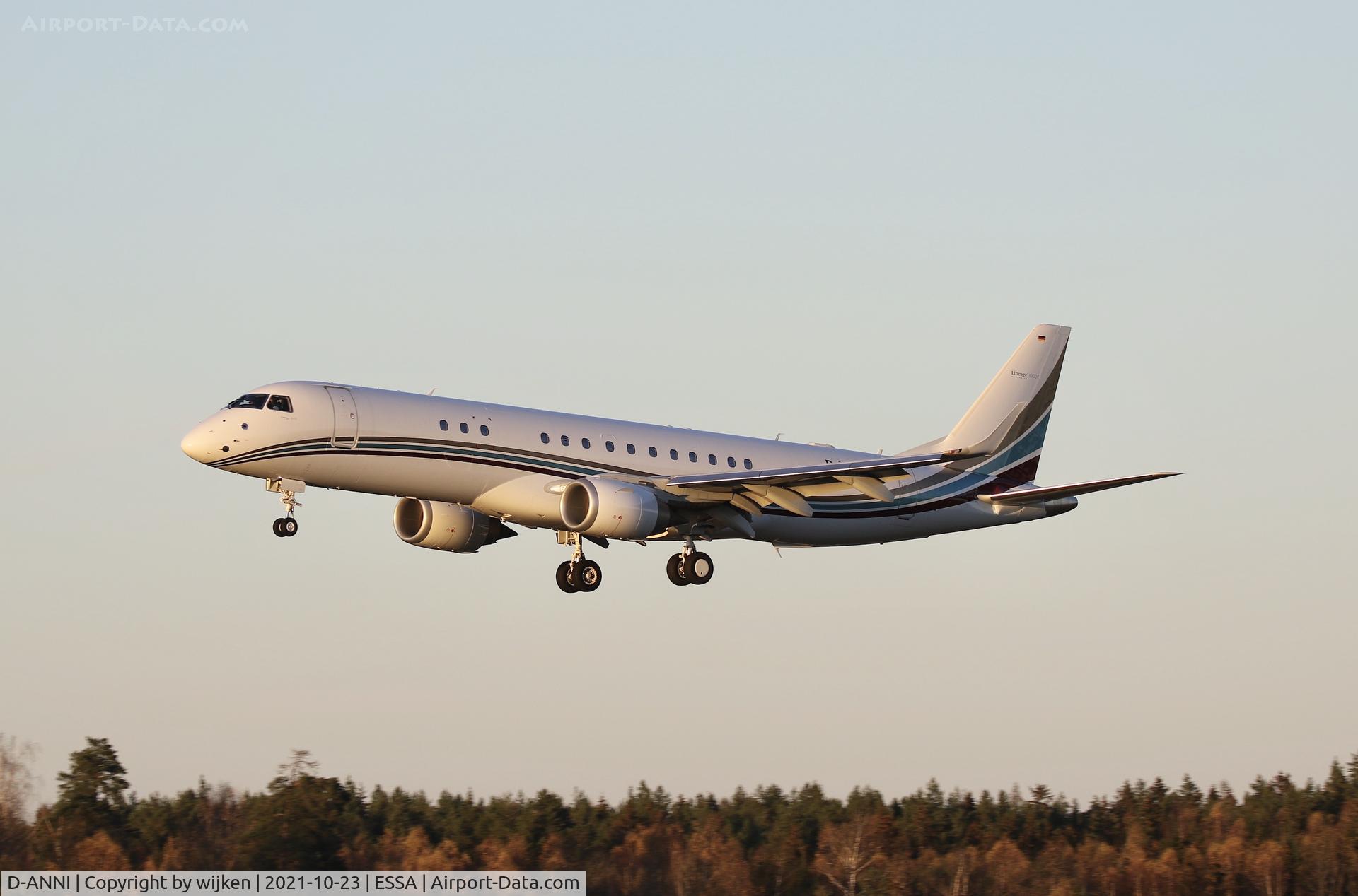 D-ANNI, 2013 Embraer ERJ-190-100ECJ Lineage 1000 C/N 19000611, RWY 26