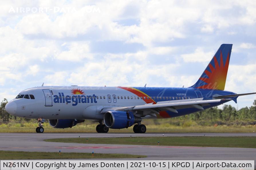 N261NV, 2009 Airbus A320-214 C/N 4115, Allegiant Flight 1646 (N261NV) arrives on Runway 4 at Punta Gorda Airport following flight from Peoria International Airport