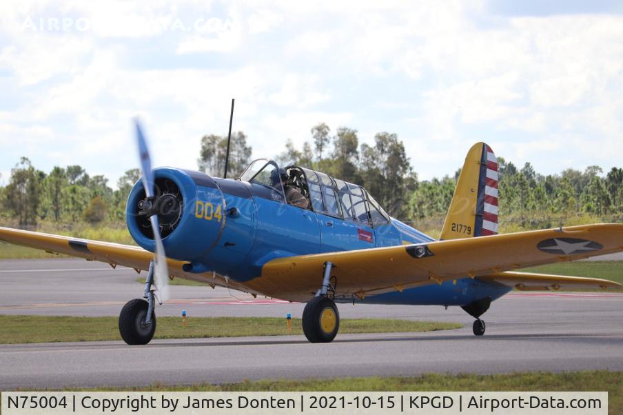 N75004, 1942 Convair BT-15 C/N 6720, Vultee BT-15 Valient (N75004) taxis to the hangars at Punta Gorda Airport