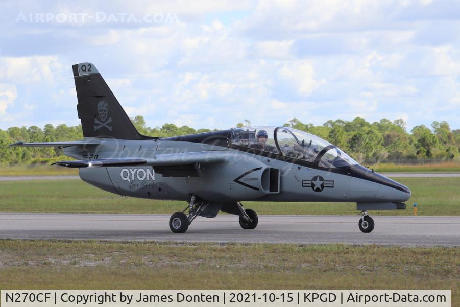 N270CF, 1985 SIAI-Marchetti S-211 C/N 009/02-006, The SIAI Marchetti from Qyon Aero Sports taxis at Punta Gorda Airport following a practice flight
KEYWORDS