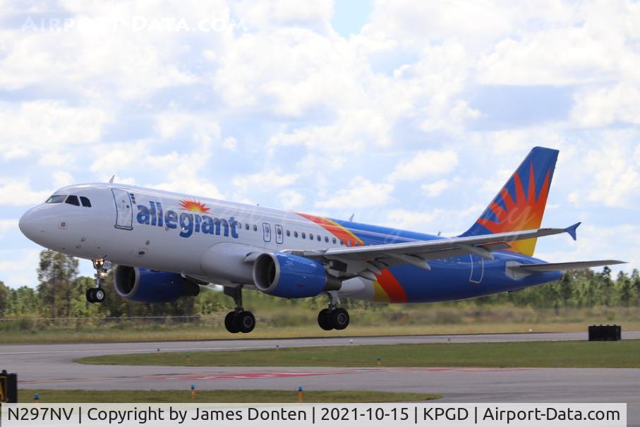 N297NV, 2006 Airbus A320-214 C/N 2778, Allegiant Flight 1631 (N297NV) departs Runway 4 at Punta Gorda Airport enroute to Nashville International Airport