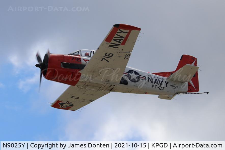 N9025Y, 1956 North American T-28C Trojan C/N 226-152, T-28 Trojan departs Runway 4 at Punta Gorda Airport to prepare for the opening ceremony of the Florida International Air Show
KEYWORDS