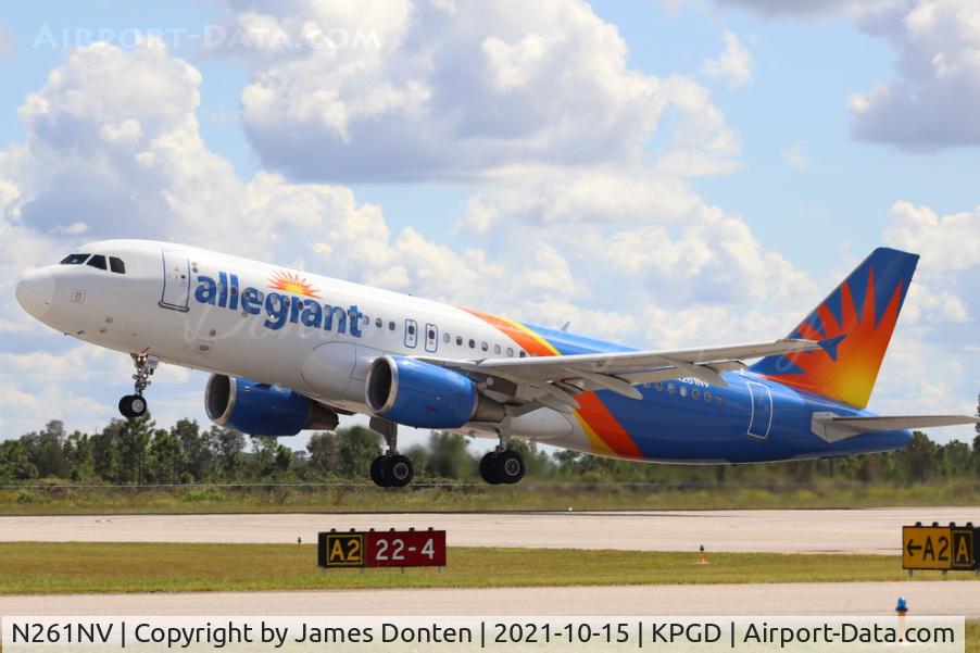 N261NV, 2009 Airbus A320-214 C/N 4115, Allegiant Flight 1813 (N261NV) departs Runway 4 at Punta Gorda Airport enroute to Asheville Regional Airport