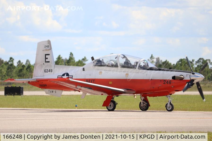 166248, Raytheon T-6B Texan II C/N PN-239, US Navy T-6 Texan II (166248) from Training Air Wing 5 at Naval Air Station Whiting Field arrives at Punta Gorda Airport for the Florida International Air Show