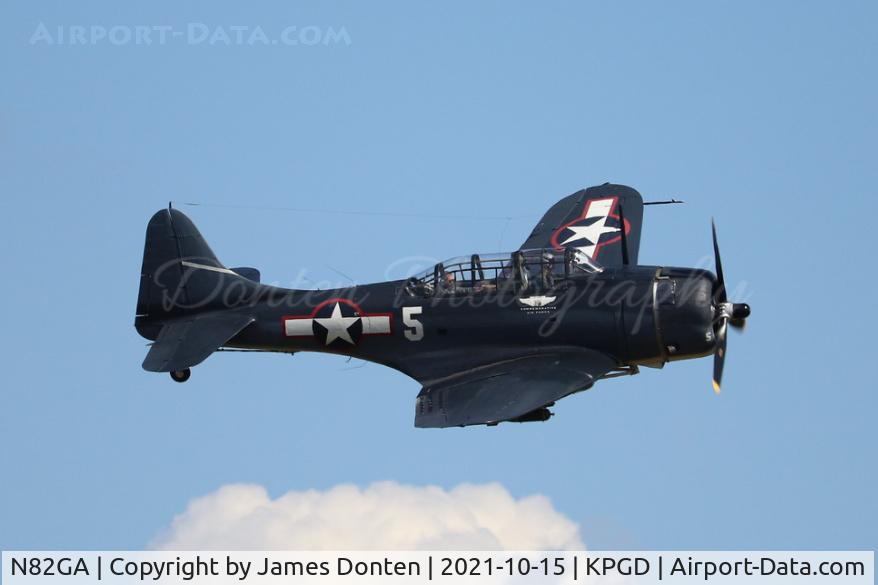 N82GA, Douglas SBD-5 Dauntless C/N 54532, SBD-5 Dauntless (NL82GA) from the Commerative Air Force Air Base Georgia performs during the Florida International Air Show