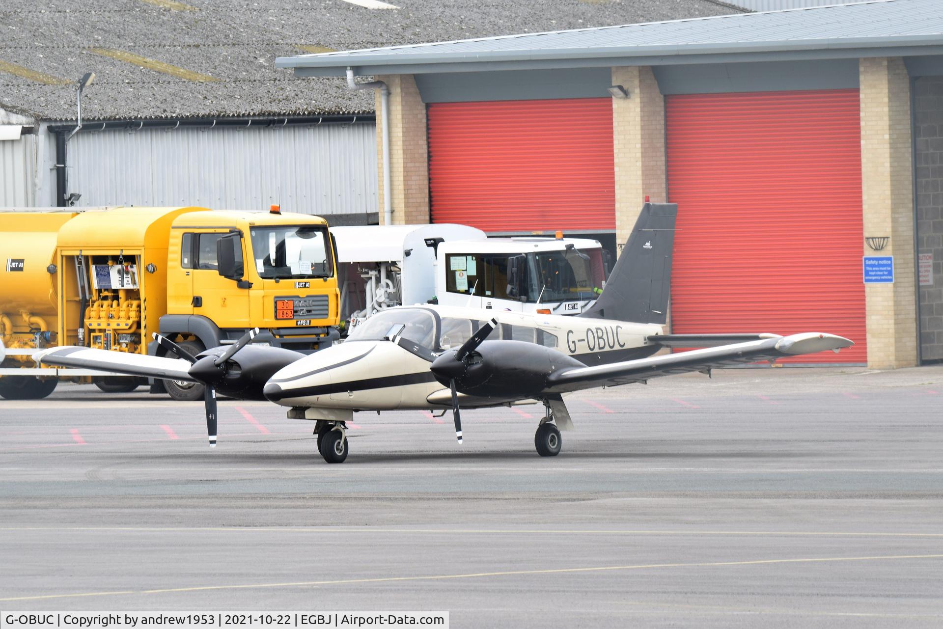 G-OBUC, 1982 Piper PA-34-220T Seneca III C/N 348233174, G-OBUC at Gloucestershire Airport.