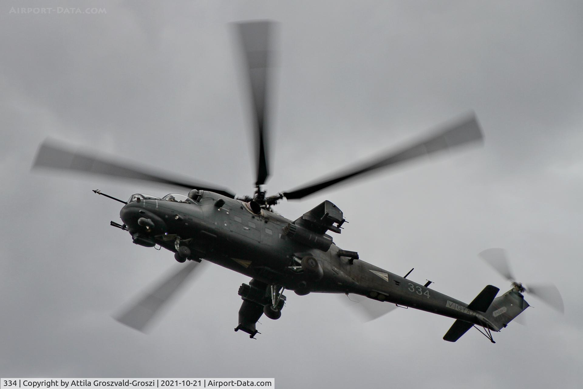 334, 1989 Mil Mi-24P Hind F C/N 340334, Veszprém, Jutas-újmajor, Hungary