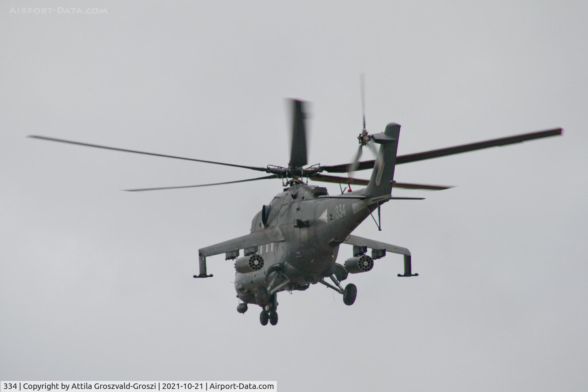 334, 1989 Mil Mi-24P Hind F C/N 340334, Veszprém, Jutas-újmajor, Hungary