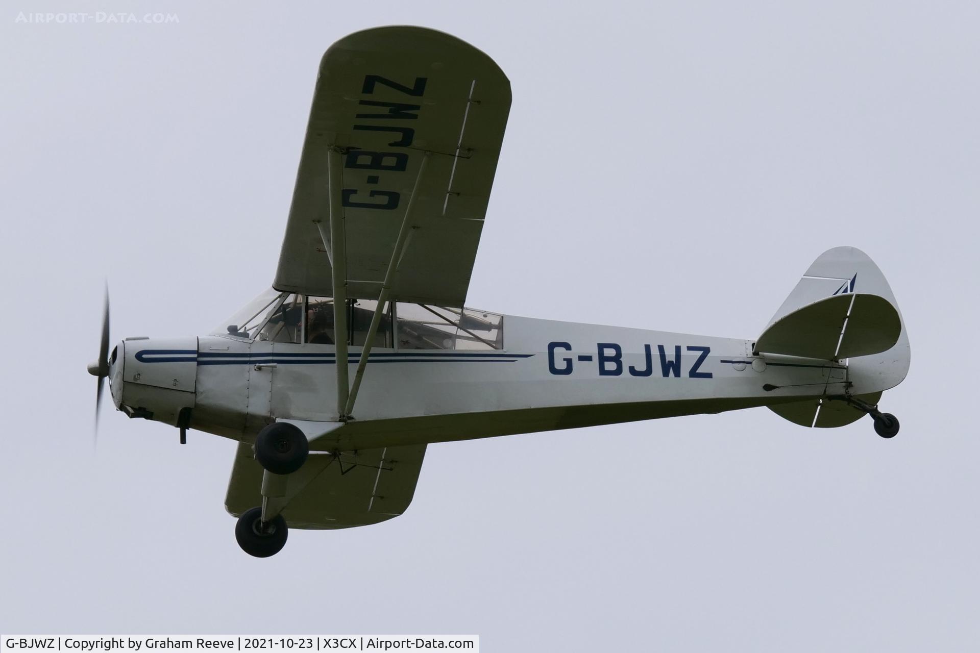 G-BJWZ, 1951 Piper L-18C Super Cub (PA-18-95) C/N 18-1361, Departing from Northrepps.