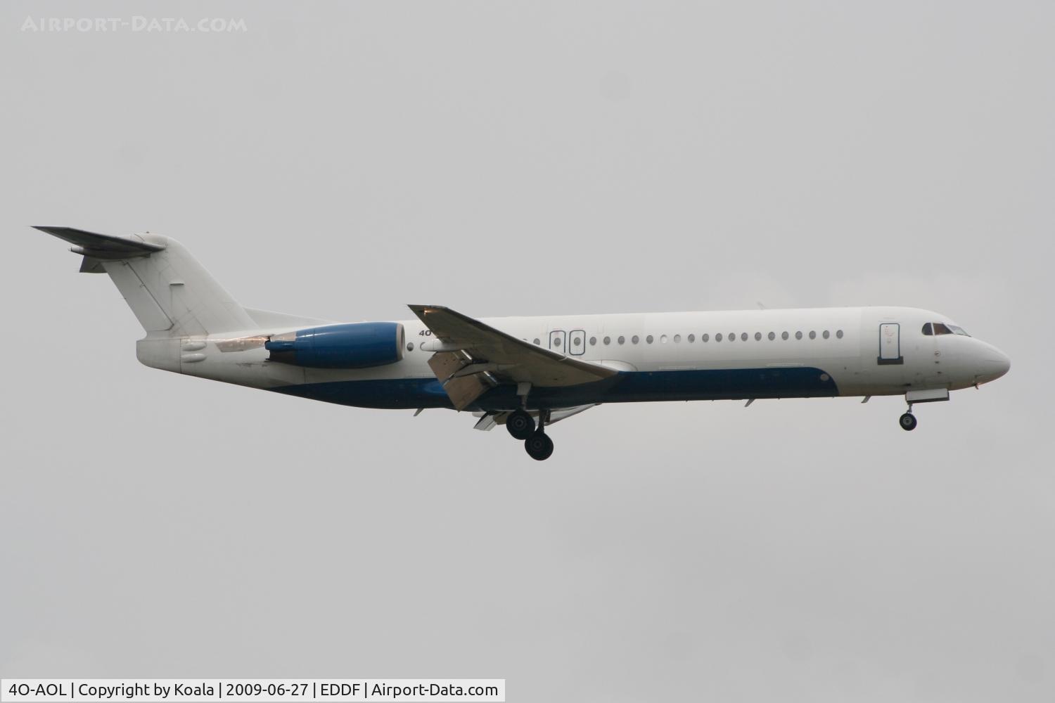 4O-AOL, 1989 Fokker 100 (F-28-0100) C/N 11268, Not fully painted