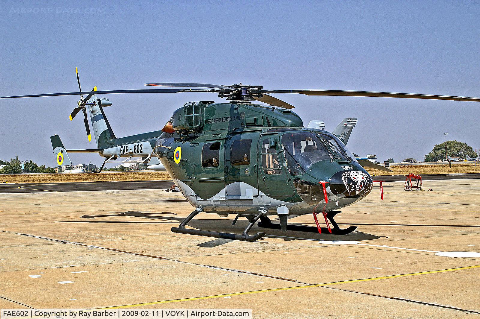 FAE602, 2009 HAL Dhruv ALH C/N DS87, FAE602   (FAE-602) HAL Dhruv [DS87] (Ecuadorian Air Force) Bangalore-Yelahanka AFB~VT 11/02/2009