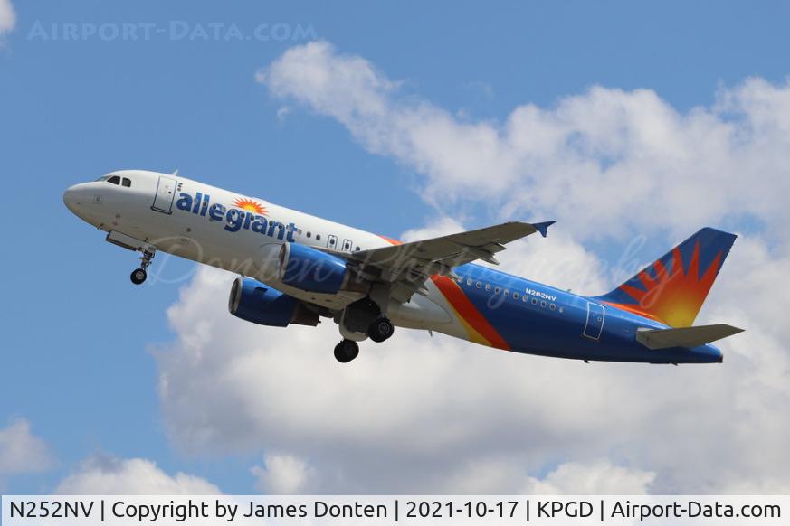 N252NV, 2017 Airbus A320-214 C/N 7868, Allegiant Flight 1593 (N262NV) departs Runway 22 at Punta Gorda Airport enroute to Huntington Tri-State Airport