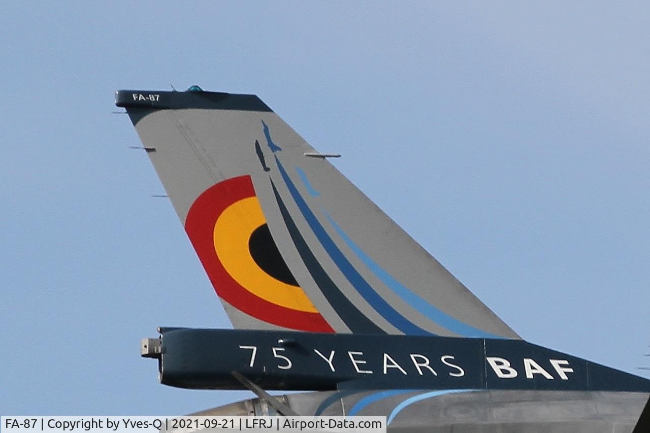 FA-87, SABCA F-16AM Fighting Falcon C/N 6H-87, SABCA F-16AM Fighting Falcon, Tail close up view, Landivisiau naval air base (LFRJ)
