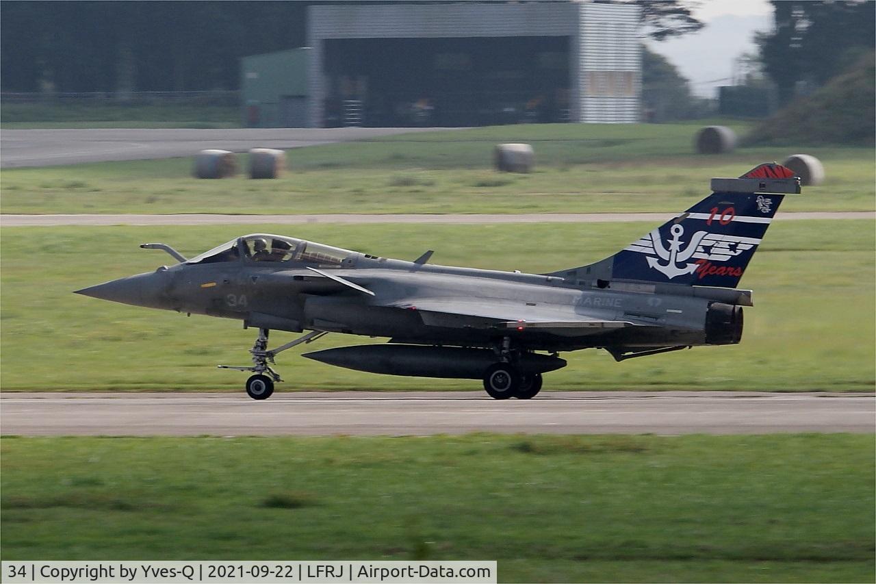 34, Dassault Rafale M C/N 34, Dassault Rafale M, Take off run rwy 07, Landivisiau naval air base (LFRJ)